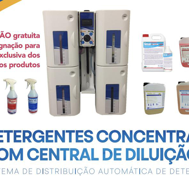 Detergentes concentrados com central de diluição