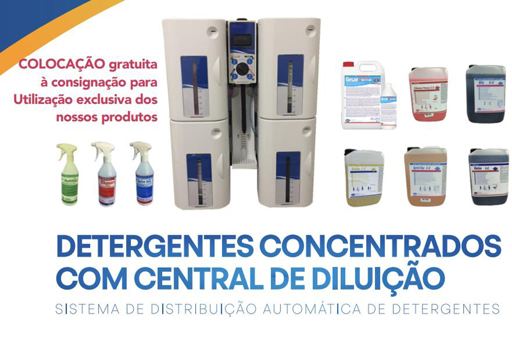 Detergentes concentrados com central de diluição