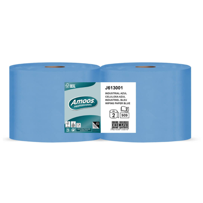 Rolo Industrial AZUL 2F AMOOS Pasta 300 mts ( 2 rls ) - AMOOS