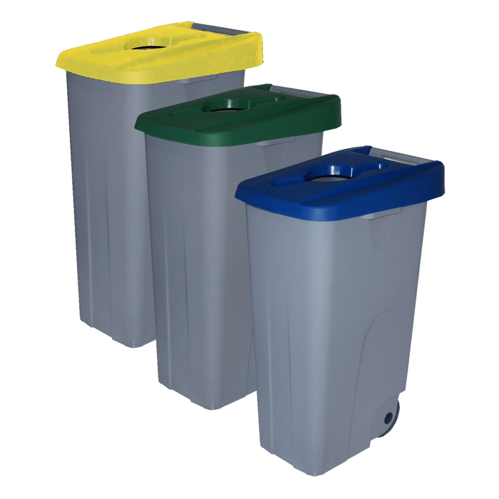 CONTENTOR SELECTIVO 85 LITROS TAMPA AZUL C/ JAN