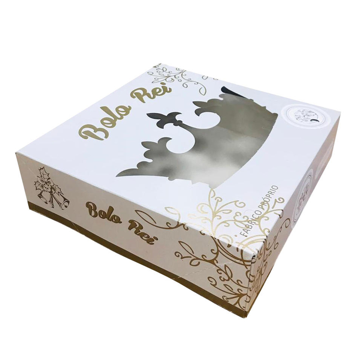 Caixa Bolo Rei COROA 32 x 32 x 7,5 cm - 50 cxs.