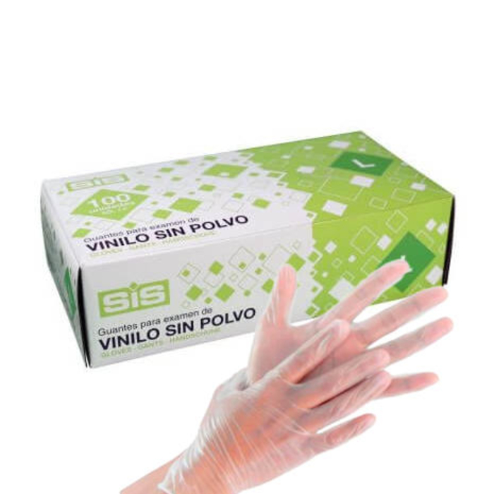 Luvas Vinil sem Pó Tamanho L - 100 un