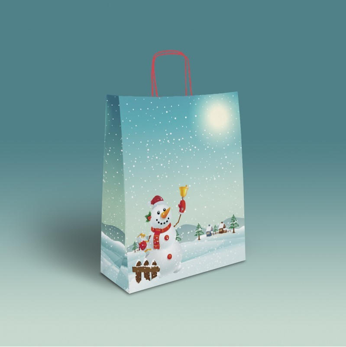 Saco Papel SNOWMAN c/ Asa | 440x150x500 mm