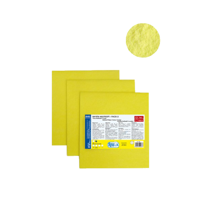 Pano Amarelo Multiusos 36x38 cm  ( Pack 3 un )