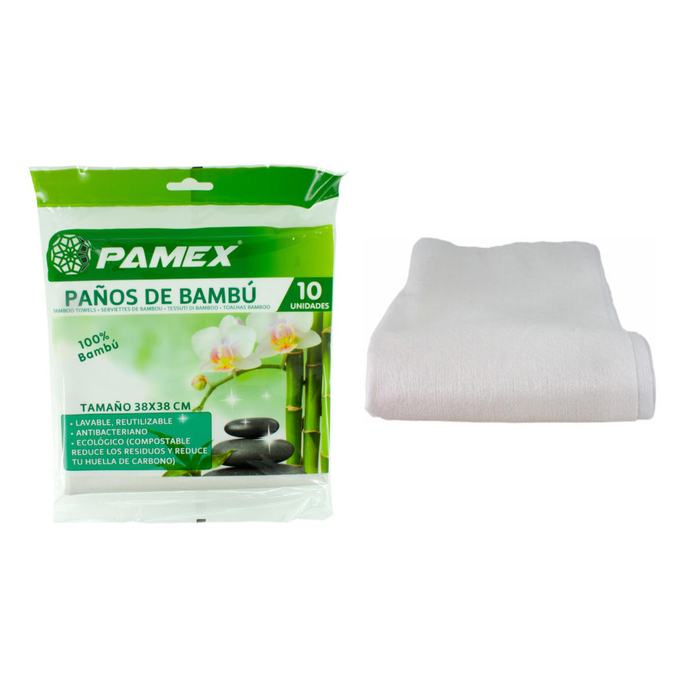 Pano de Bambu 38 x 38 cm - Pack 10 un
