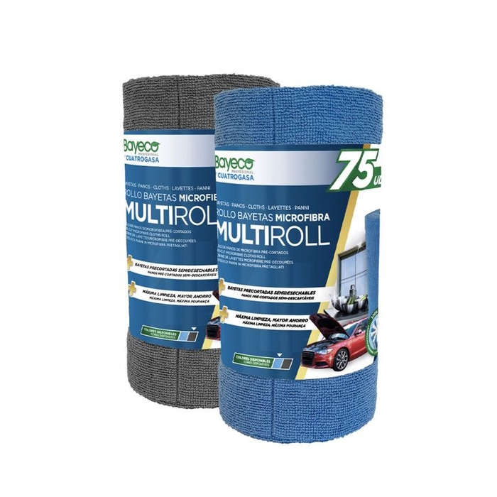 Multiroll - Pano Microfibra em Rolo Azul com 75 un
